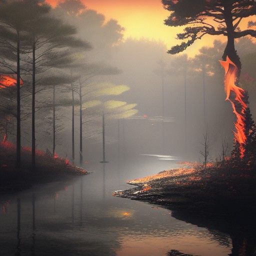 Infernal Tar River in Anime Style