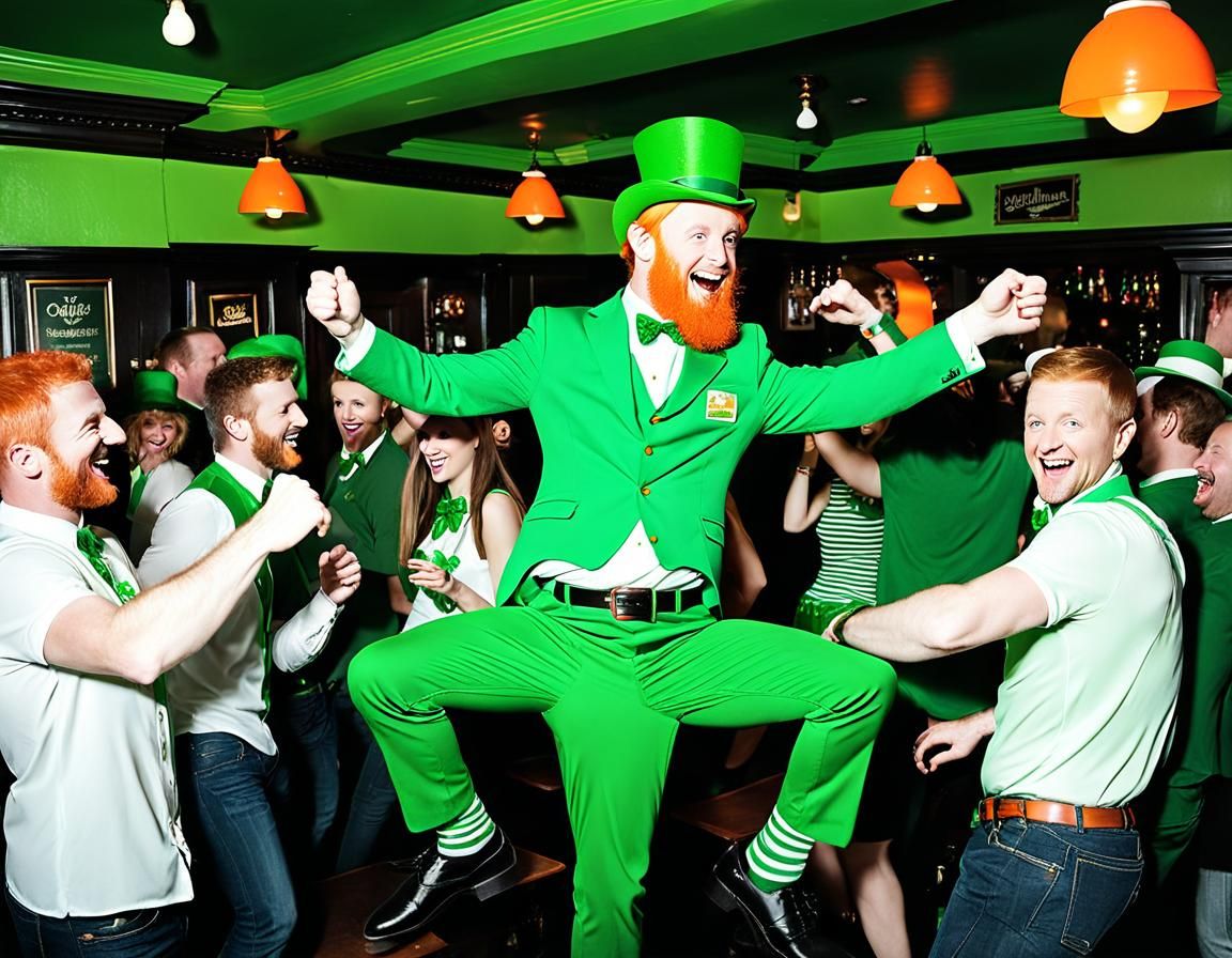 Festive Leprechaun Party in Dublin Pub