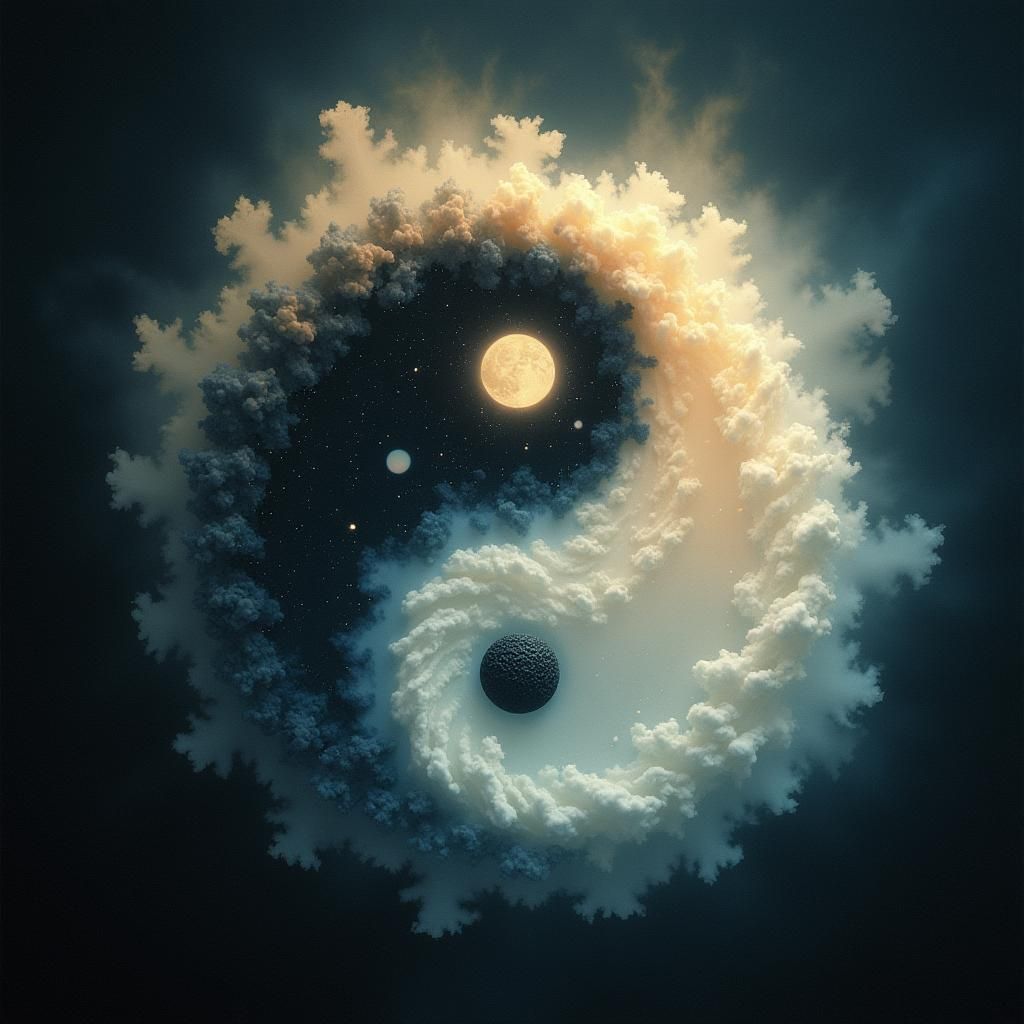 Harmonious Yin Yang in Dreamy Ethereal Style