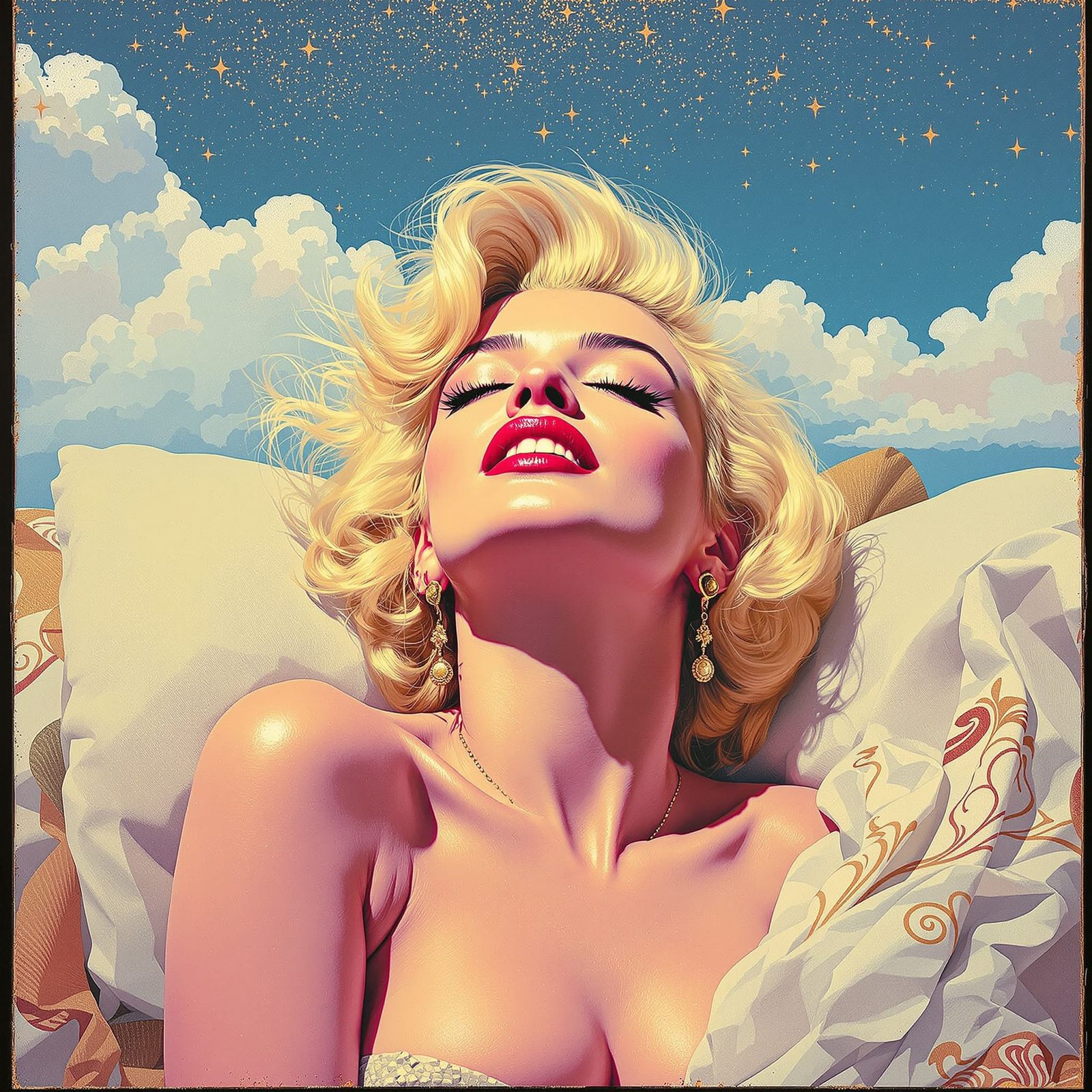 Marilyn Monroe Laughs Under Golden California Sky in Flowing...