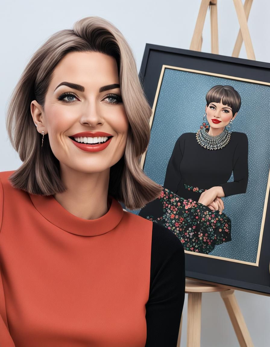 Whimsical Portrait in Tim Burton Style