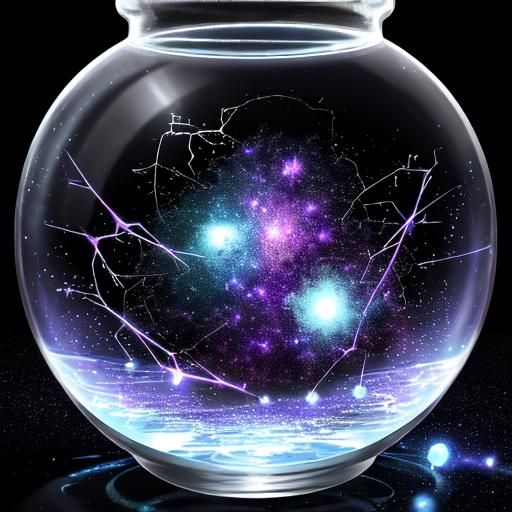 Thunder Strike in Jar: Hyperrealistic Sci-Fi Art