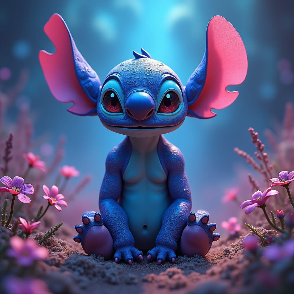 Stitched Girl in Mystical Realm: Matte Painting