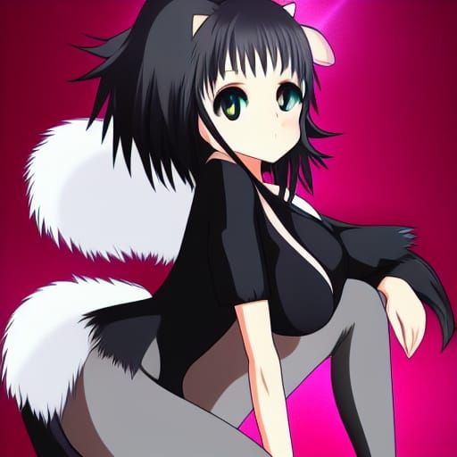 Anime Key Visual of Black Neko Girl