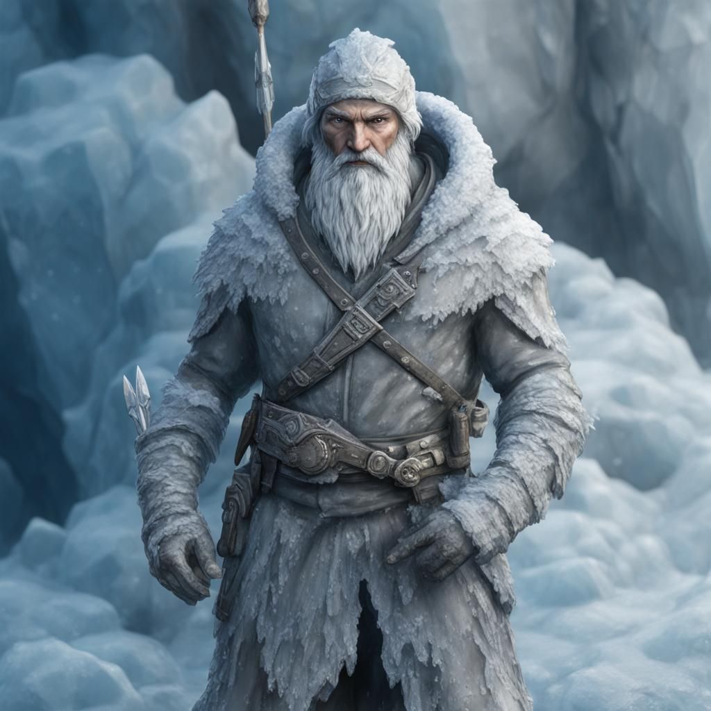 Clear Ice Statue of a D&D Adventurer