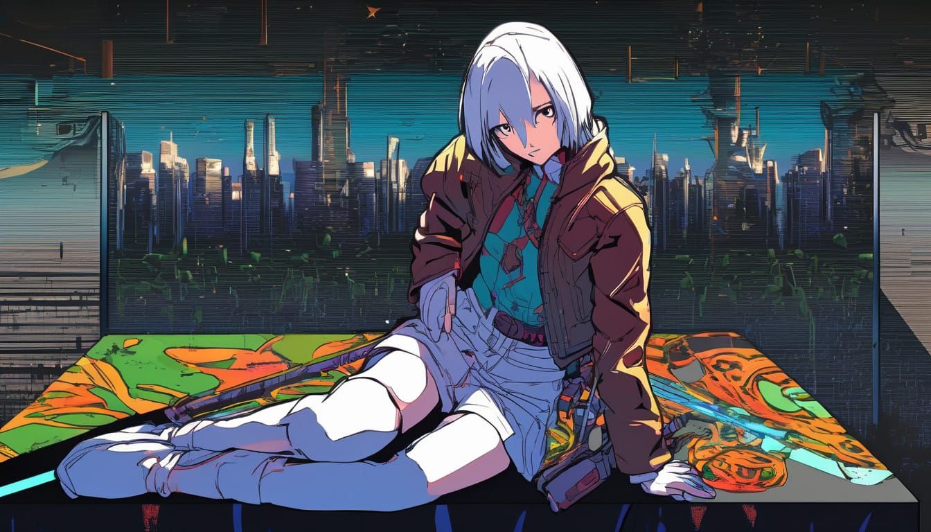 Anime Artwork in Vibrant, High-Contrast Style