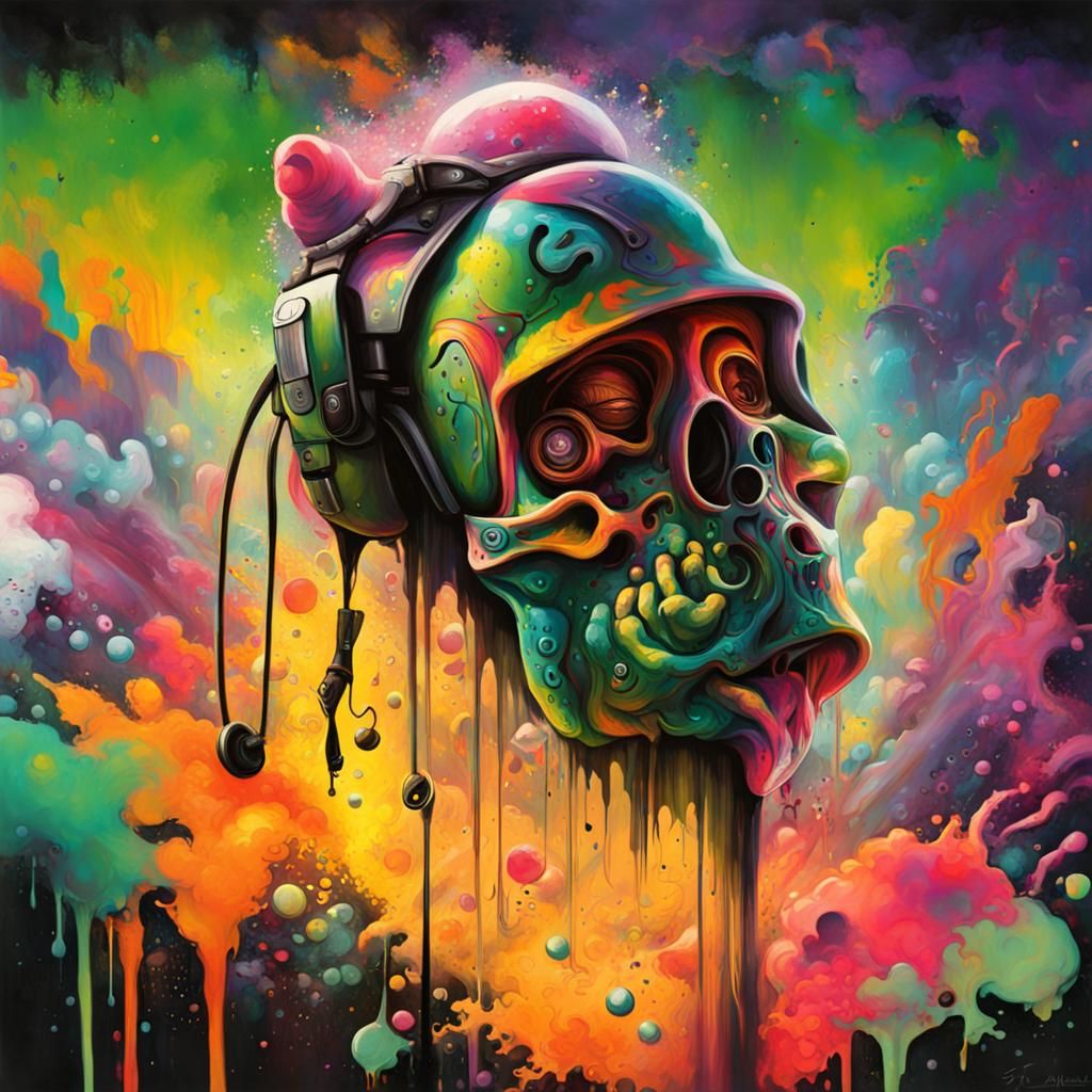 Graffiti Art with Splash Effects in Street Art Style