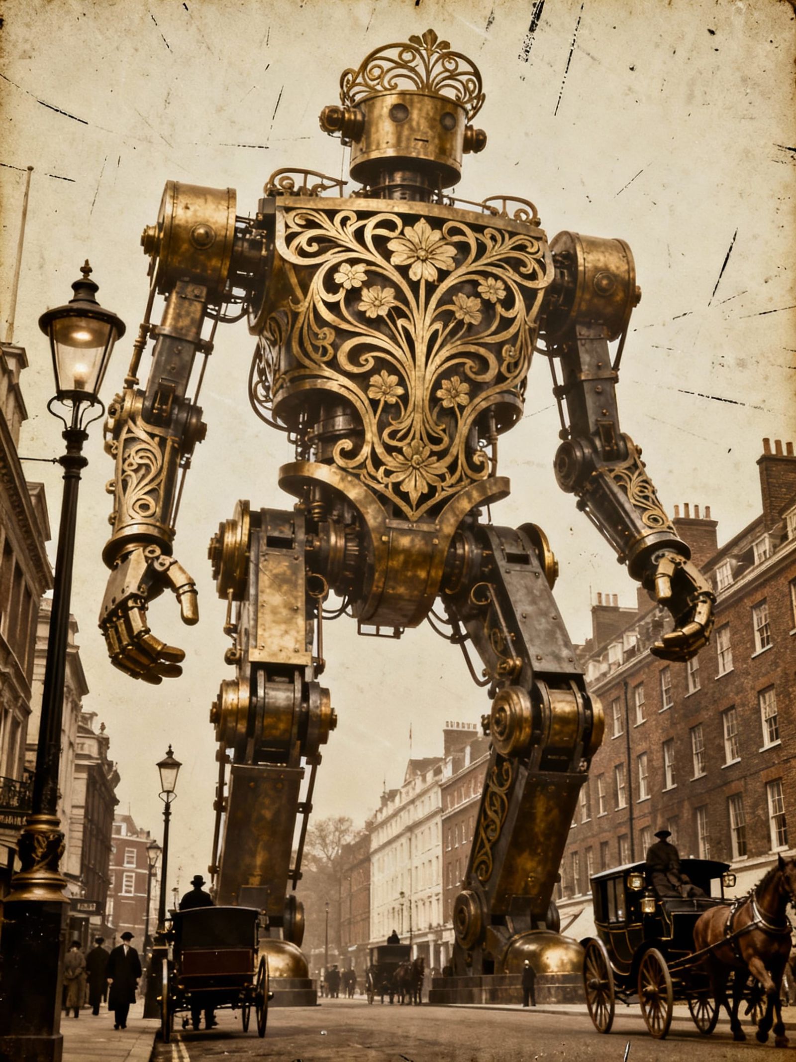 Art Nouveau Mech Dominates Edwardian London Streets