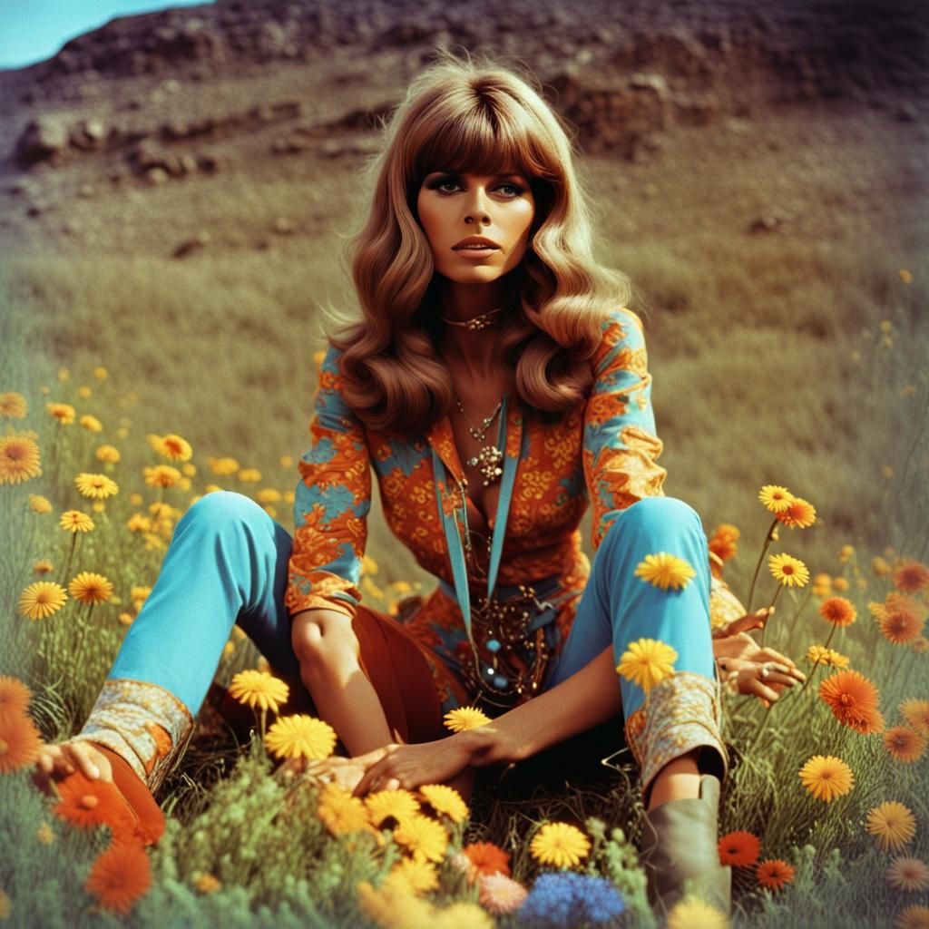 Nancy Sinatra as Hippie in Cinematic Film Still