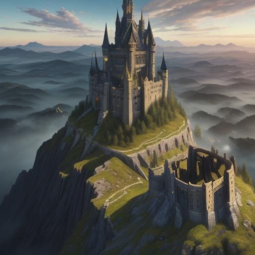 Epic Fantasy Leader Overlooking a Sprawling Landscape