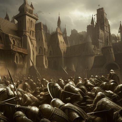 Epic Medieval Battlefield Digital Matte Painting