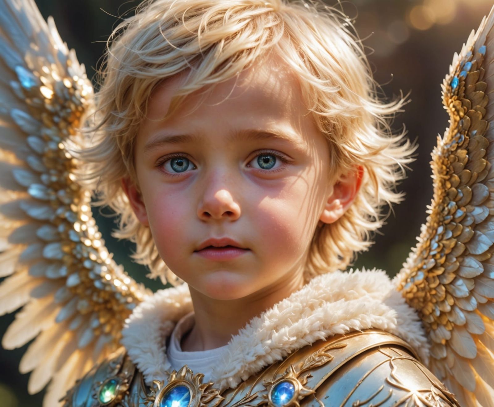 Regal Bejeweled Angel in Pastel Cosmic Style