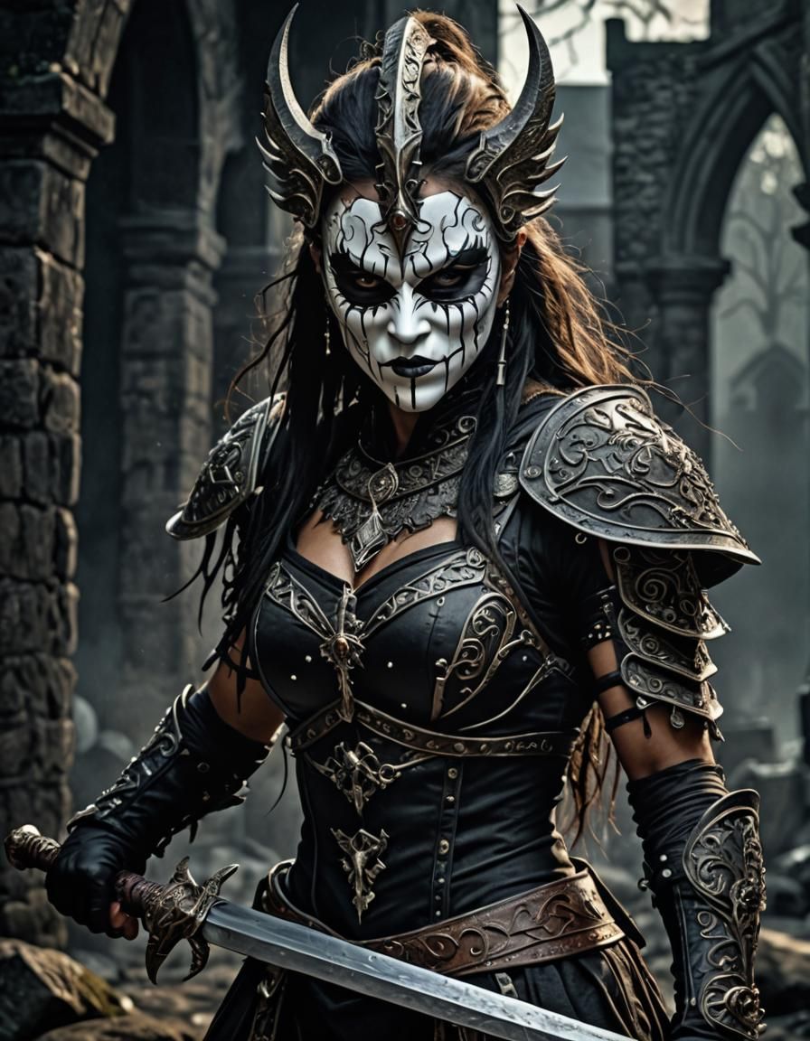 Eerie Gothic Warrior with Voodoo Look