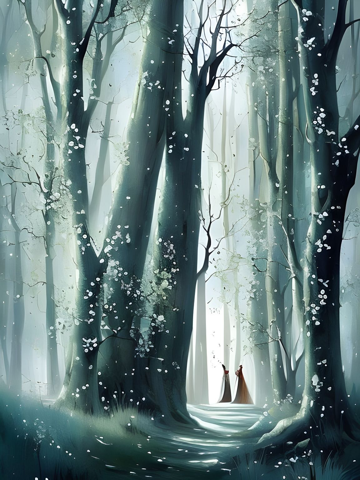 Enchanted Forest Door Statue with Silver Dust