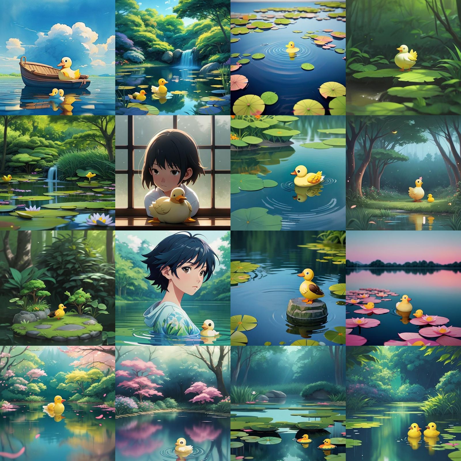 Rubber Duck in Studio Ghibli Anime Style
