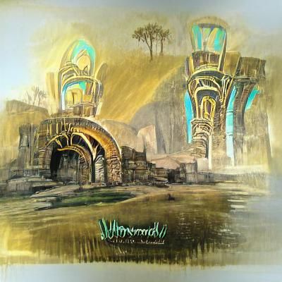 Dwemer Ruins: Art Deco Steampunk Concept Art