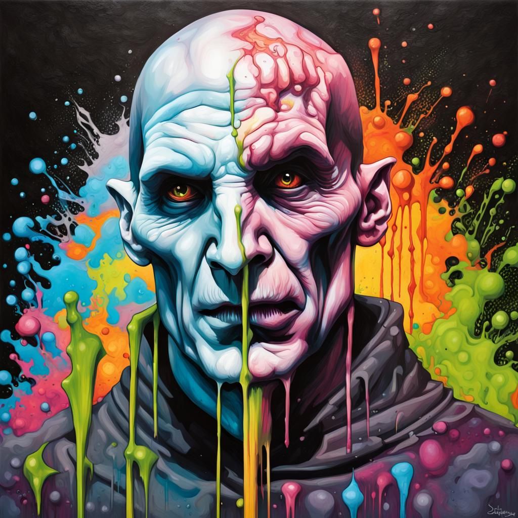 Voldemort Graffiti Art in Spray Paint Style