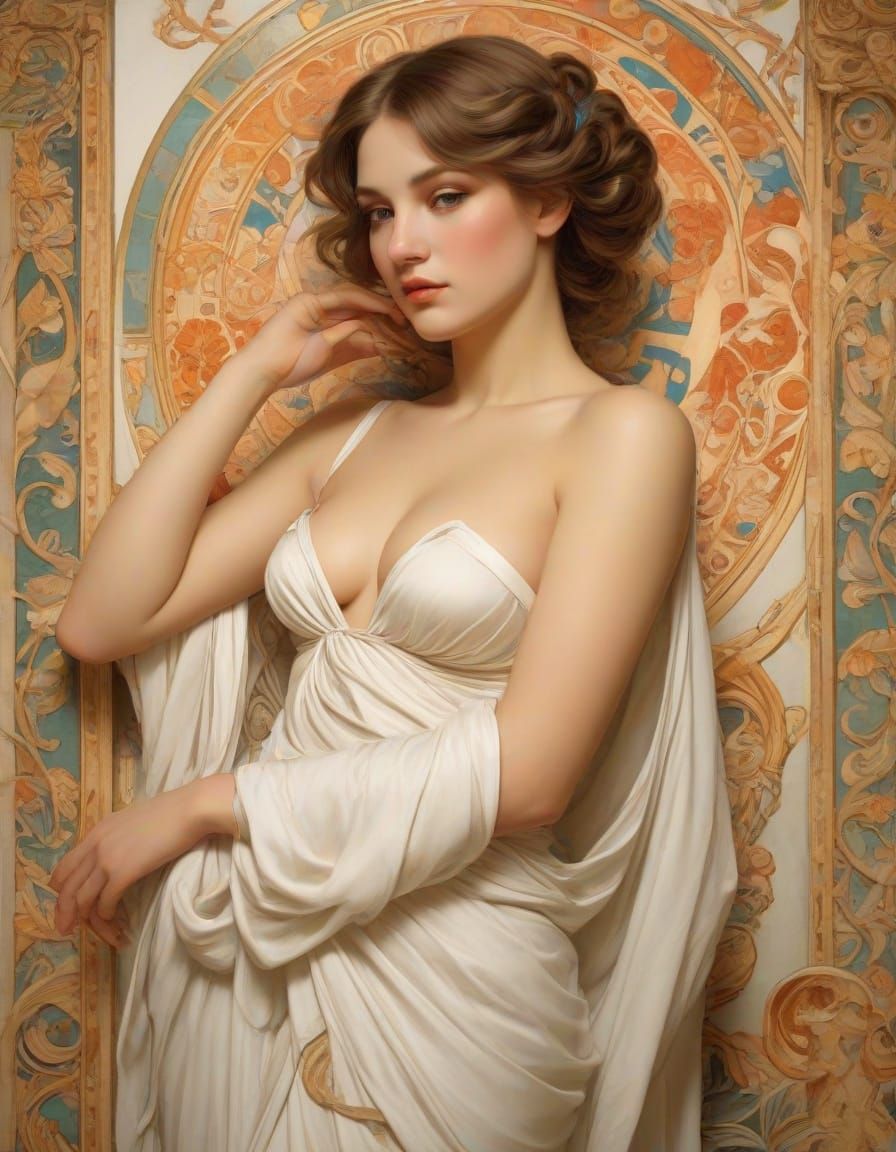 Elegant Roman Goddess in Classical Style