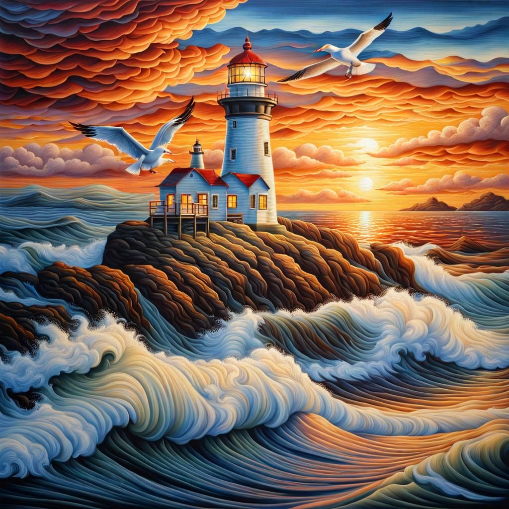 Lighthouse at Sunset