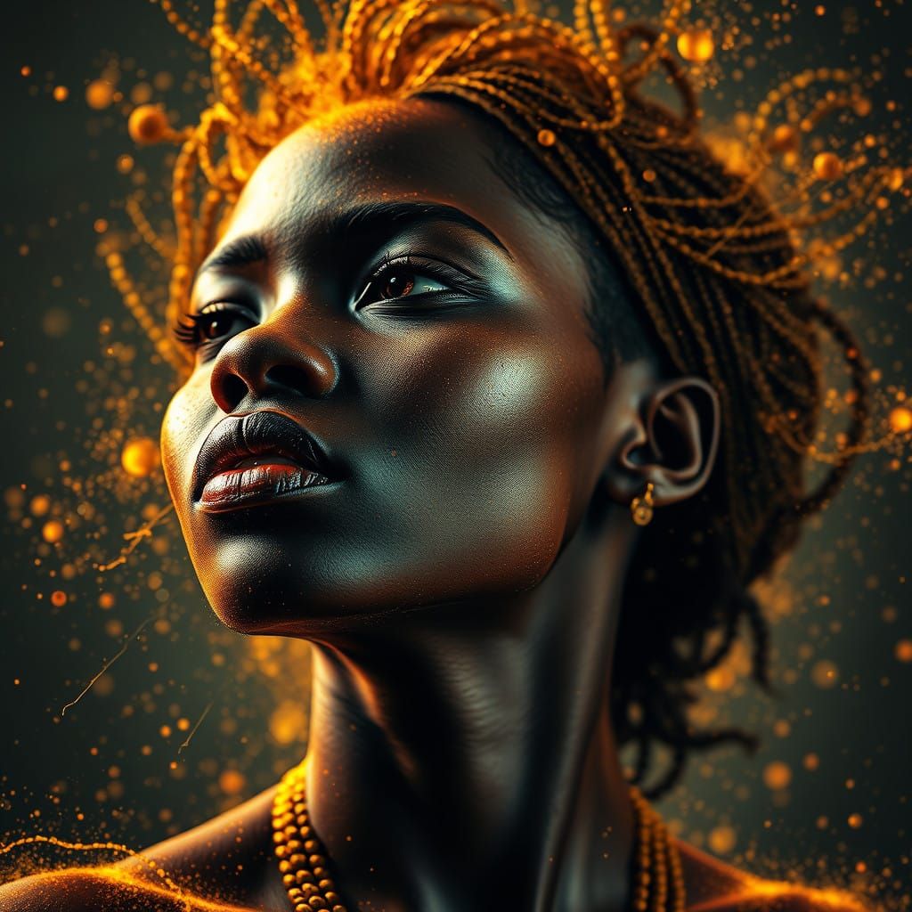 Whirling African Goddess in Triadic Colors