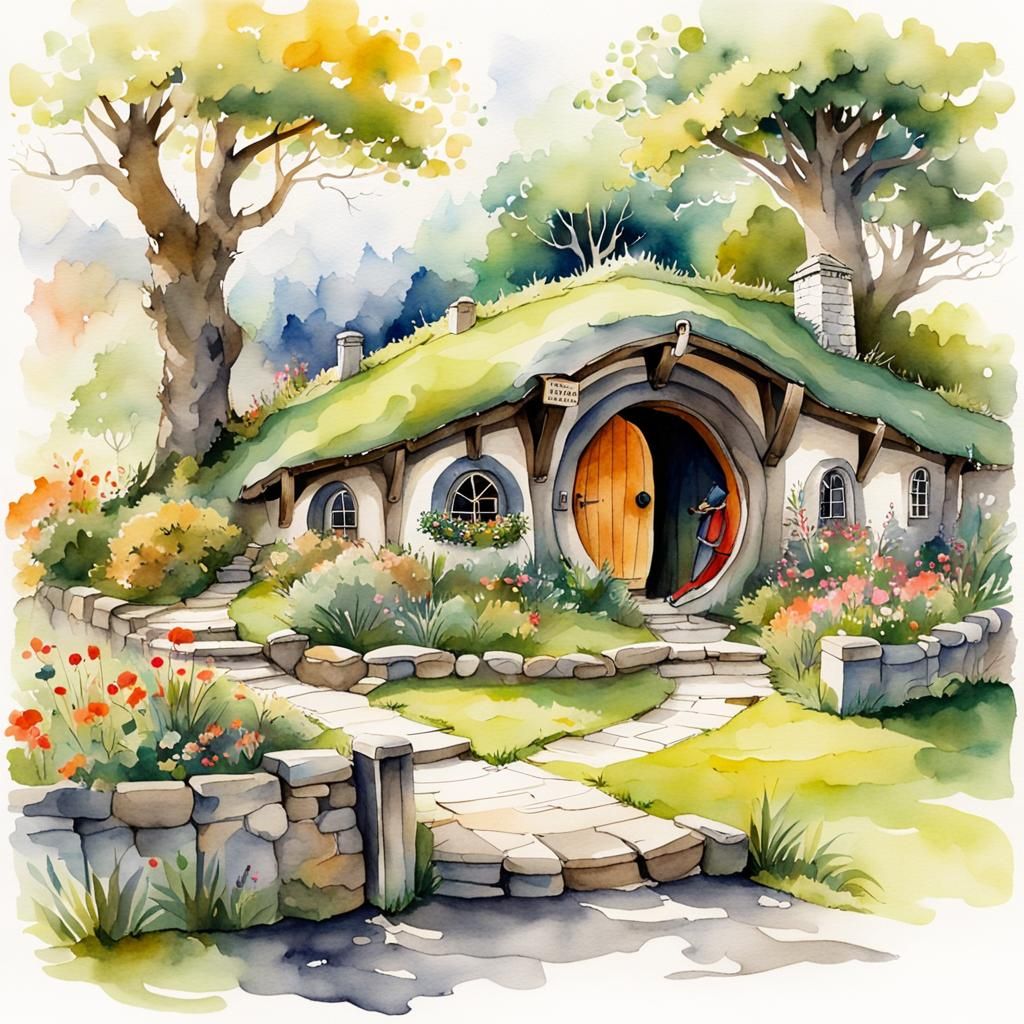 A beautiful watercolour painting vibrant colour ,depicting a...