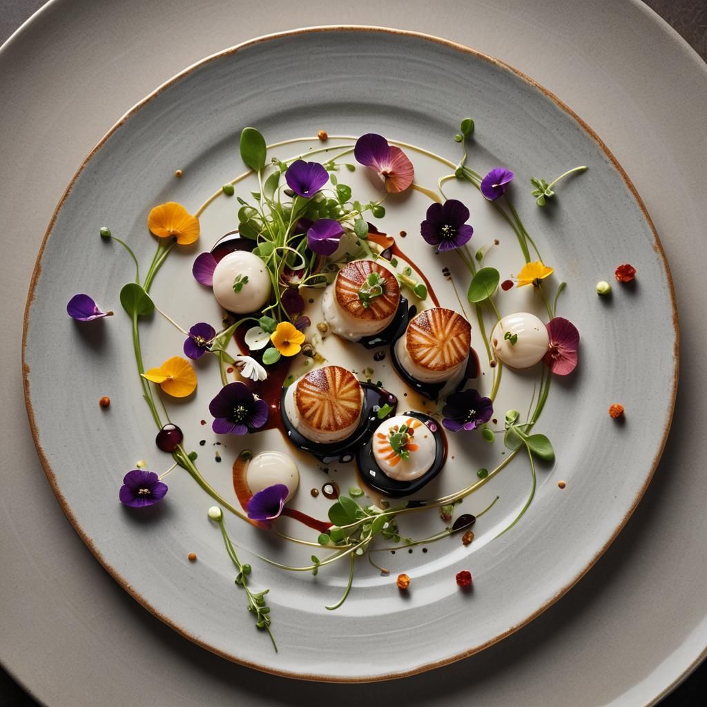 Elegant Scallops with Truffle Sauce in Storaro Style