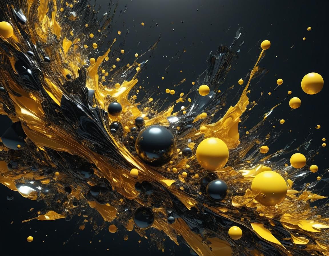 Ethereal Abstract Art in Dark Yellow Tones