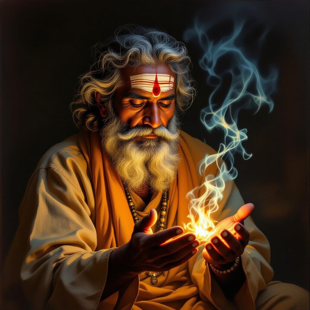 Sharma Priest Removes Spirits: Spiritual Art