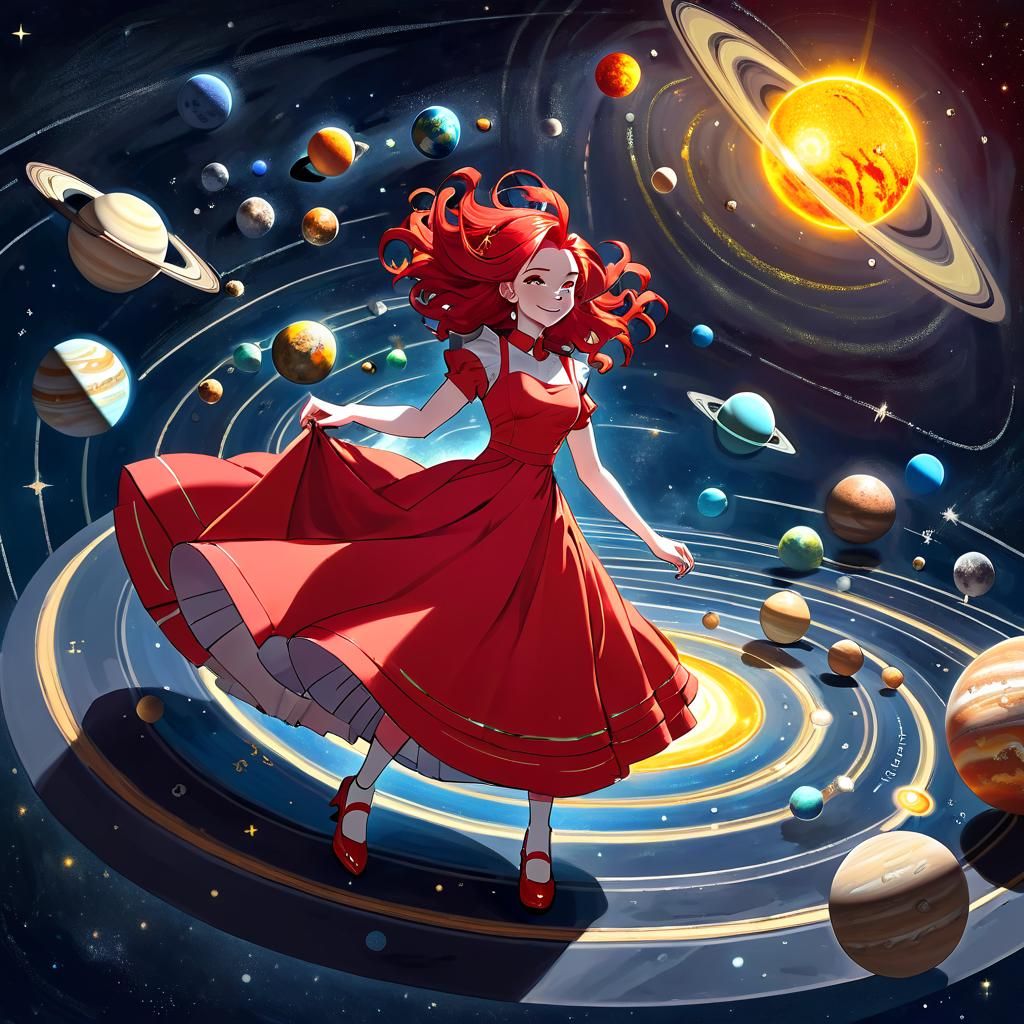Girl Spinning on Vivid Solar System