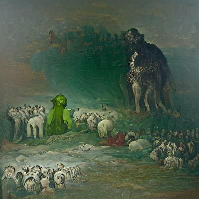 Horrific Dog Execution Scene in Doré Rutkowski Style