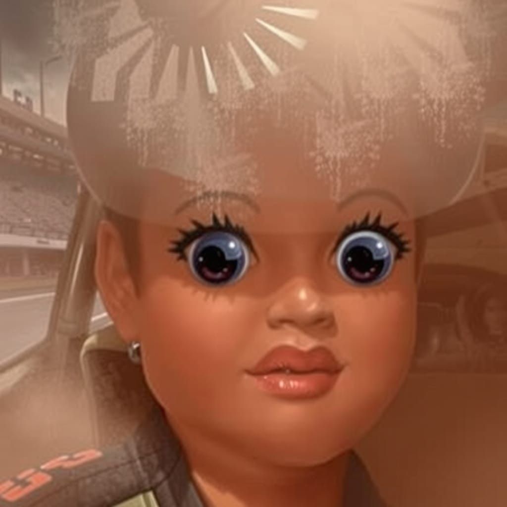 Rugged NASCAR Driver in Photorealistic Style