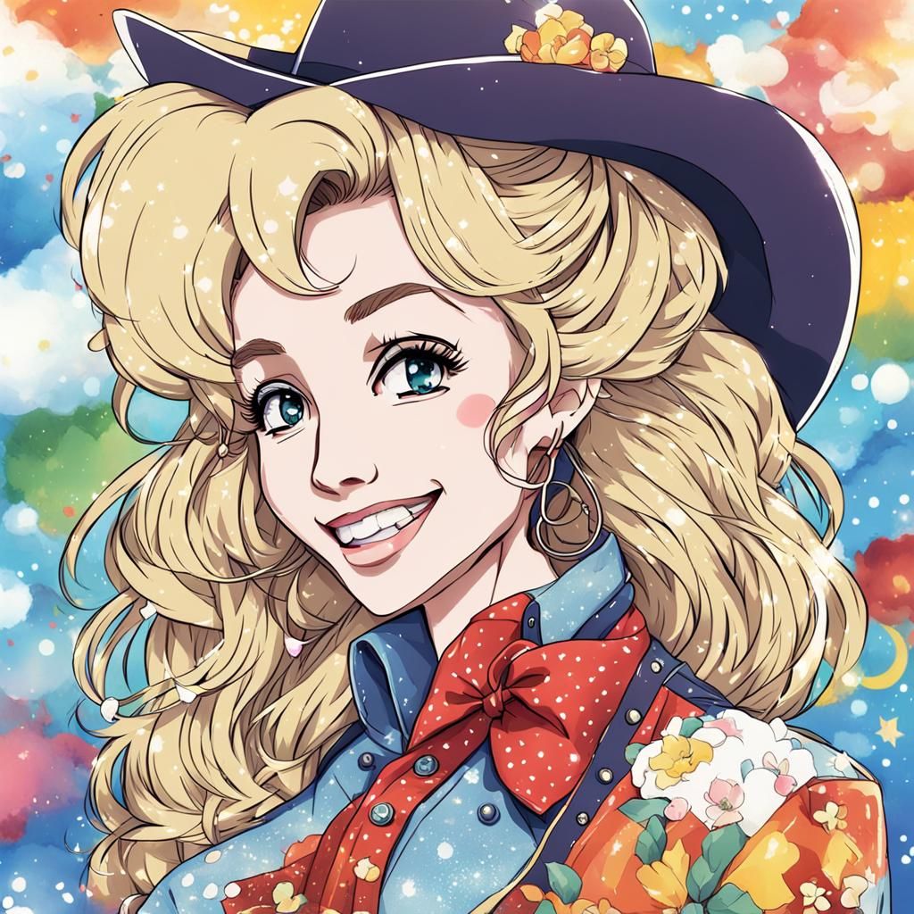 Dolly Parton in Anime Style