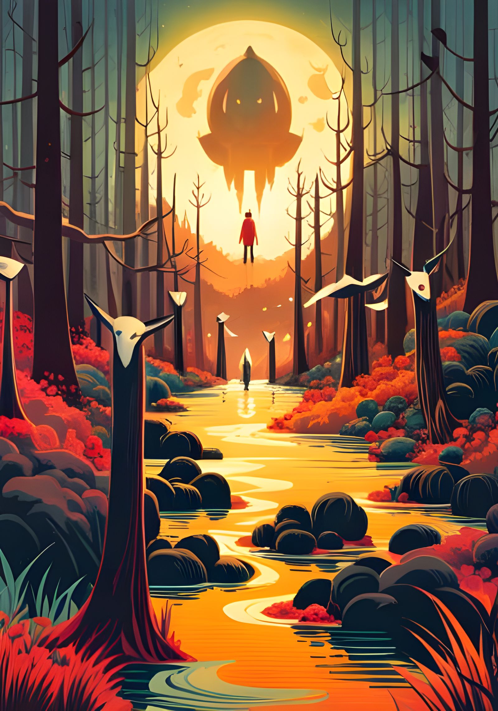 Spirits in Space Digital Illustration