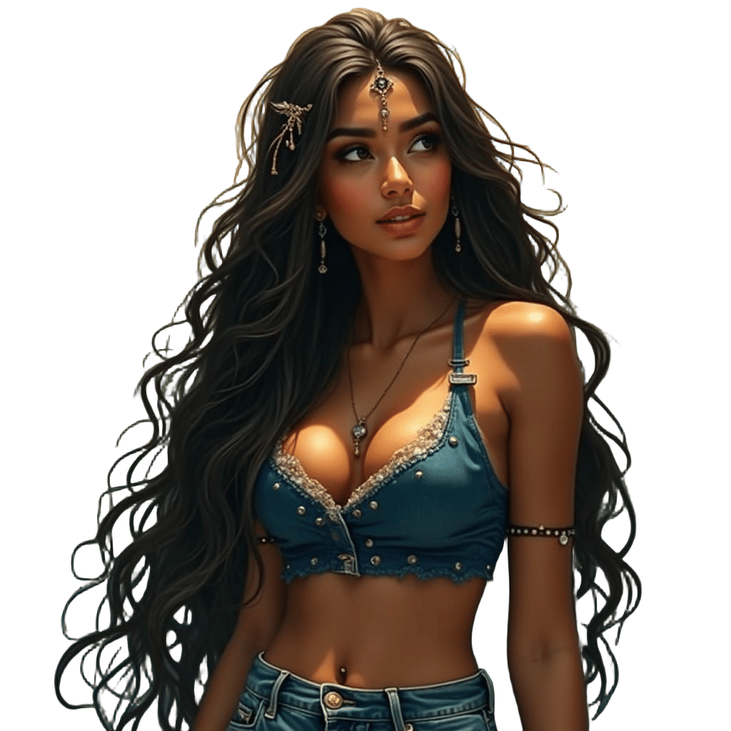 Dreamy Indian Woman in Detailed Matte Painting