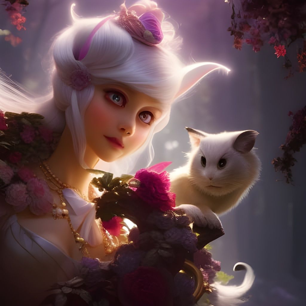 Alice in Wonderland Portrait with Cheshire Cat