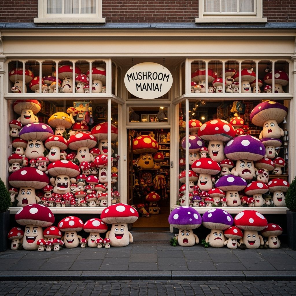 Whimsical Mushroom Plushies Fill Toy Store