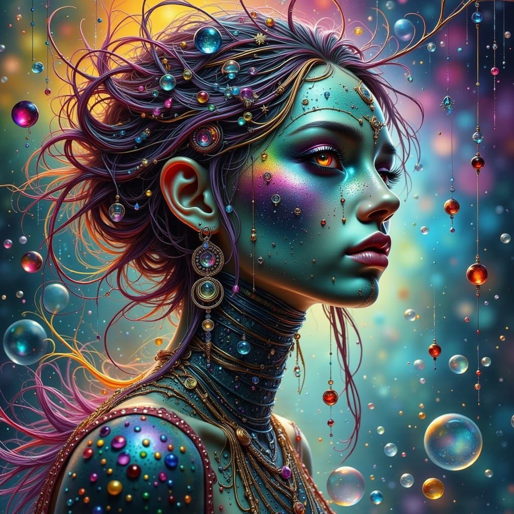 Fairy Punk Goddess with Dark Glitch Effect