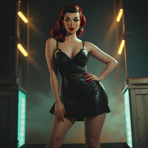 Vintage Pin Up Siren in Cinematic Post-Processing