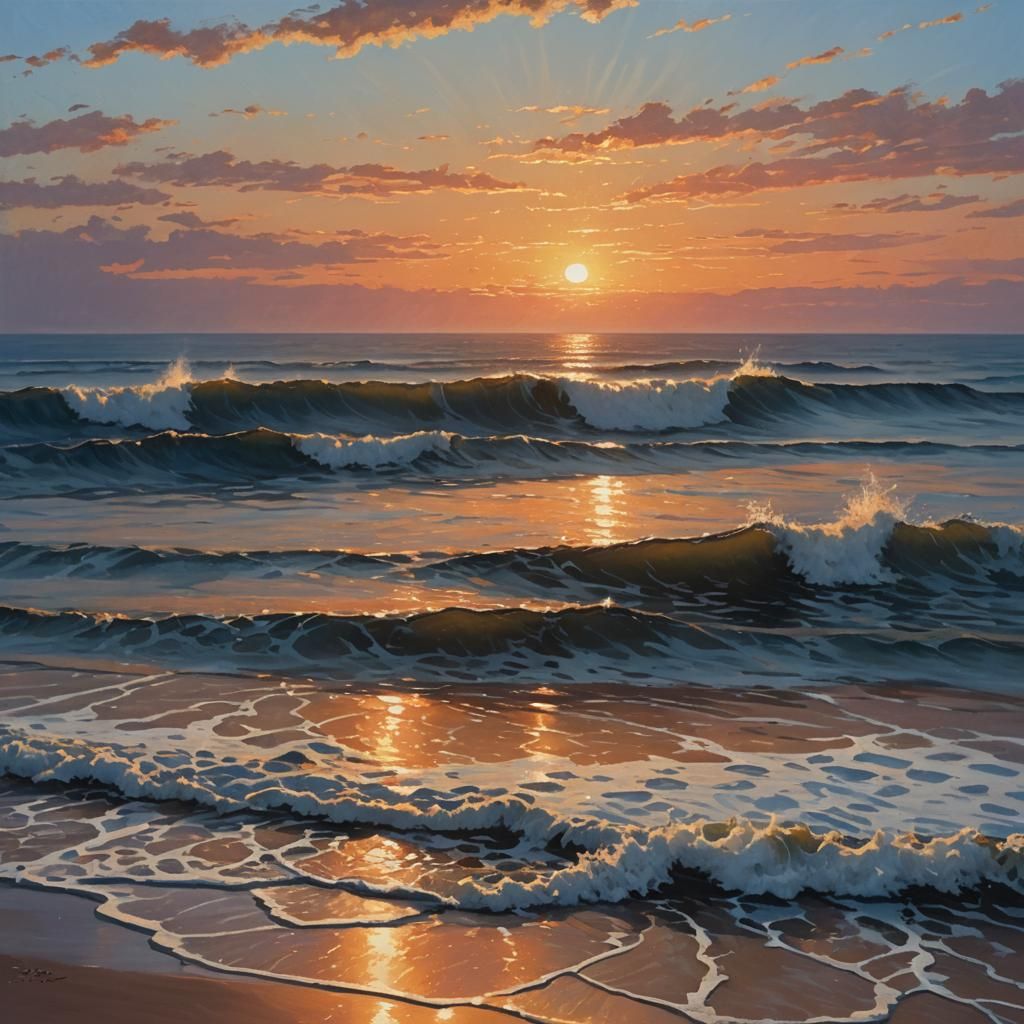 Golden Sunrise Over the Sea: Natural Light Photography