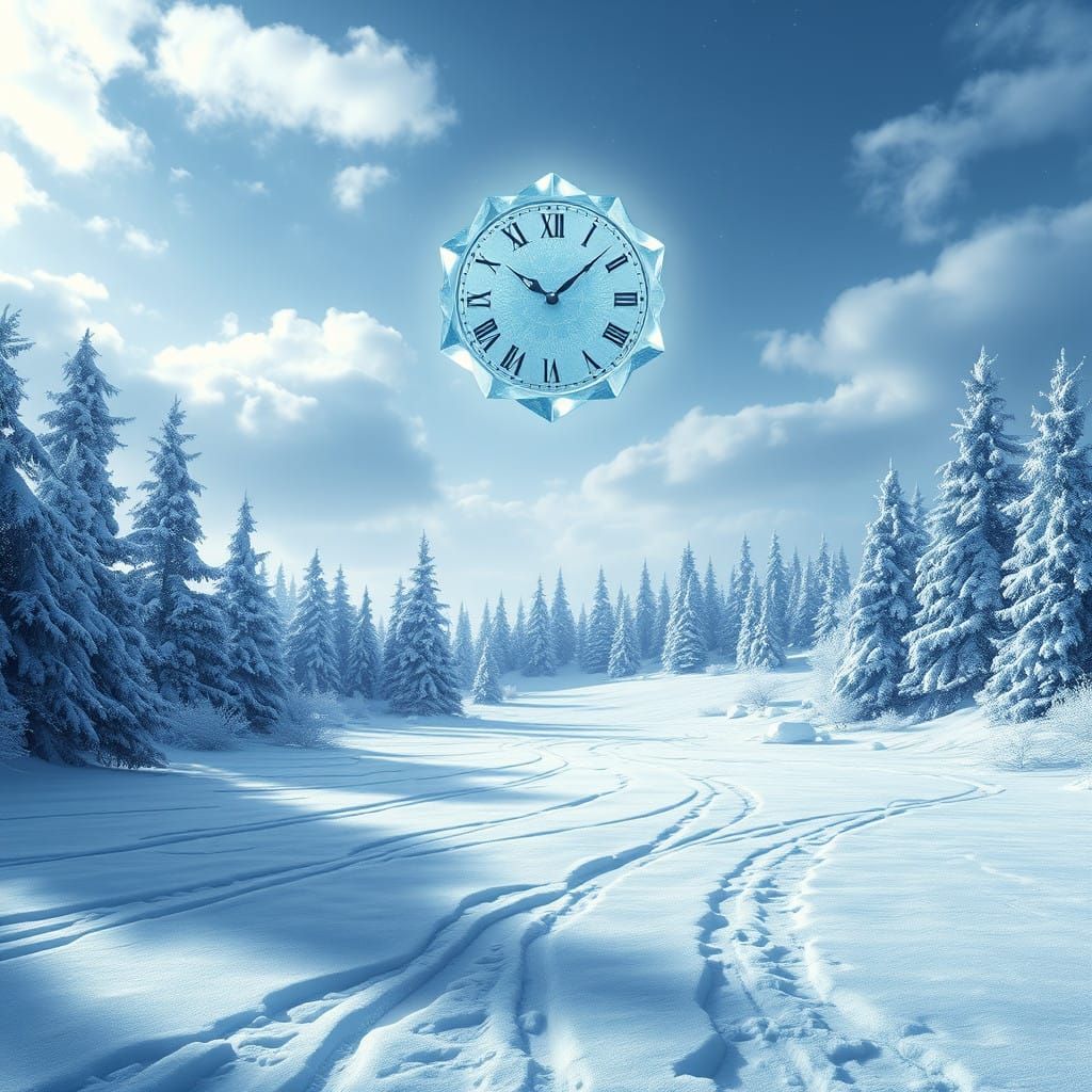 Winter Wonderland in a Fantastical, Matte-Artist Style