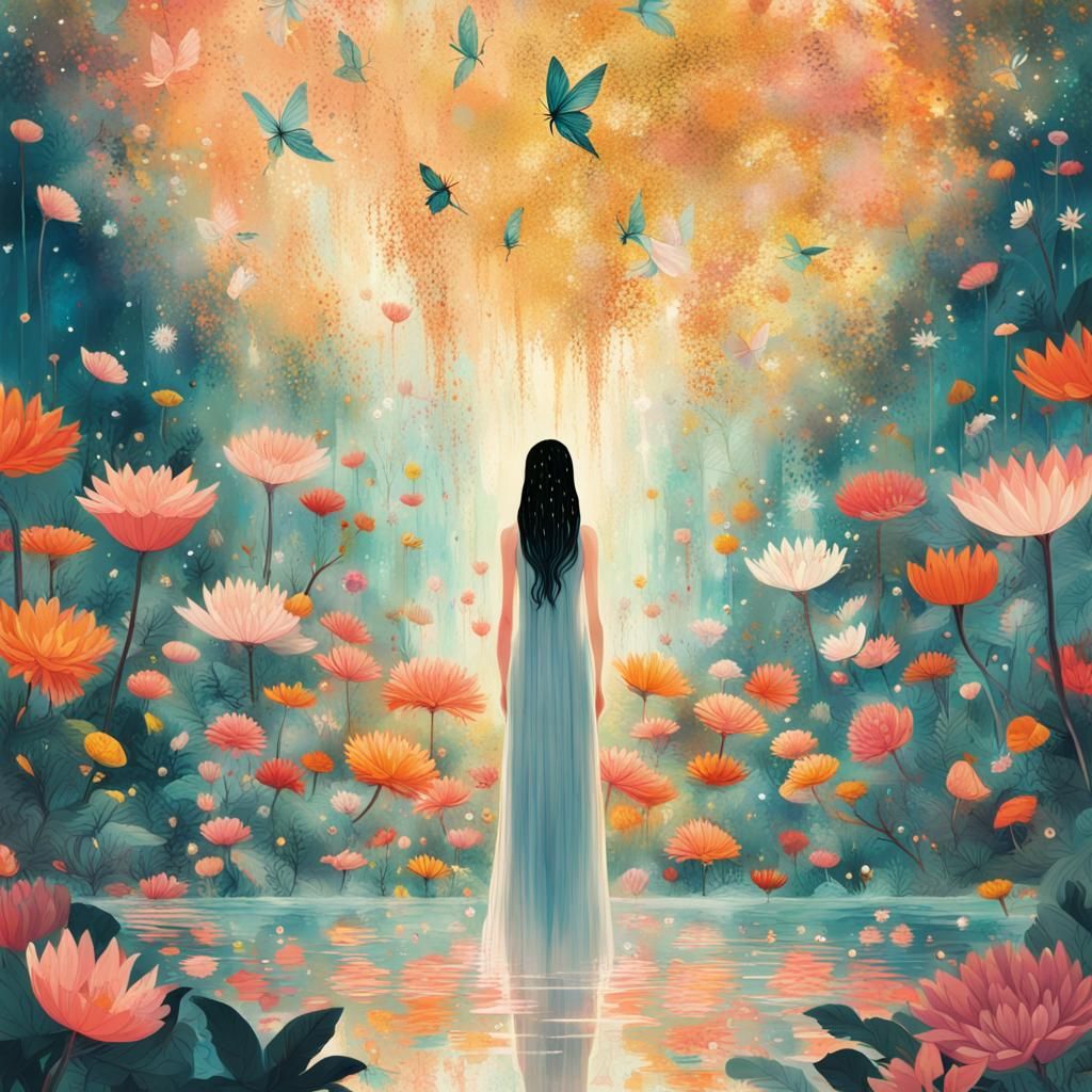 Whimsical Fairy Wonderland Illustration in Fantasy Style