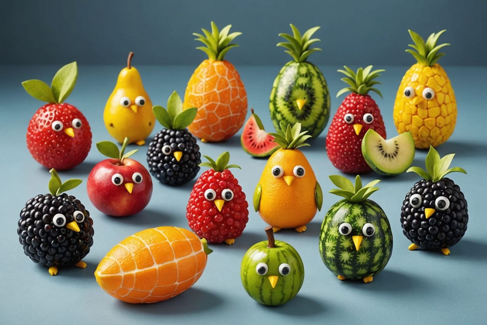 Whimsical Fruit Animals: Playful Artworks