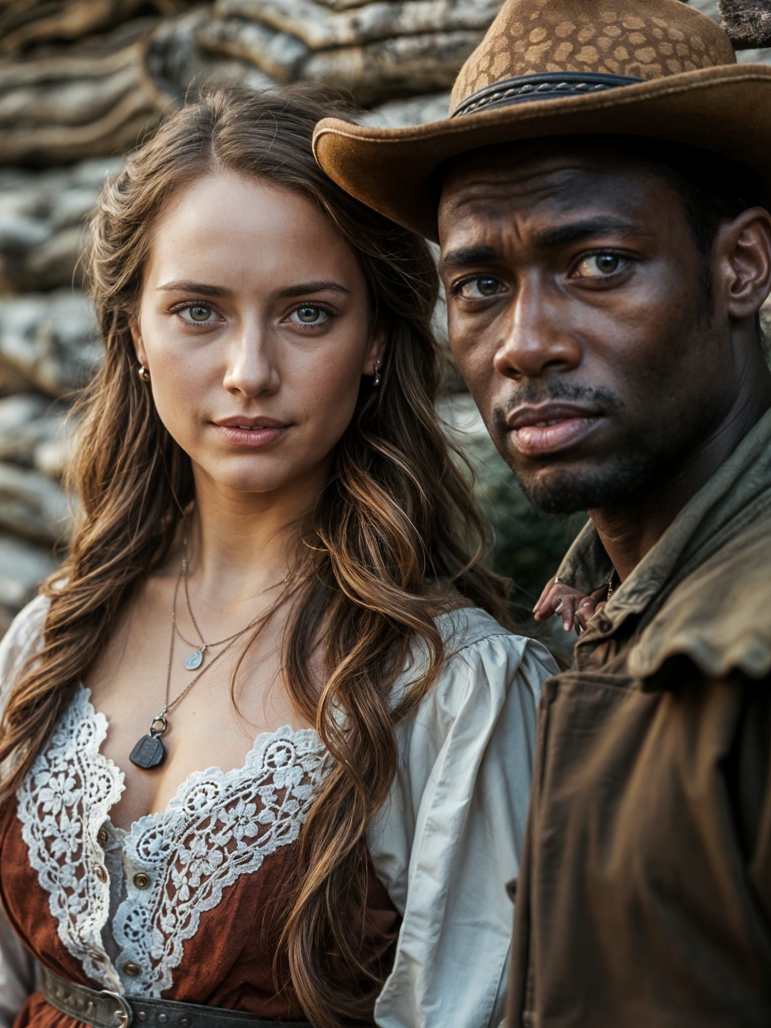 Colonial Couple Portrait in Professional Photography Style
