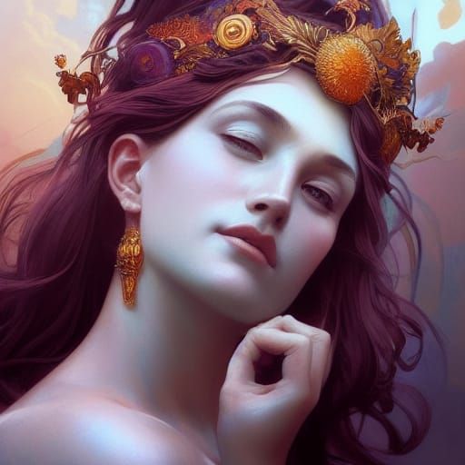 Goddess of New Beginnings: Hyperdetailed Art Portrait