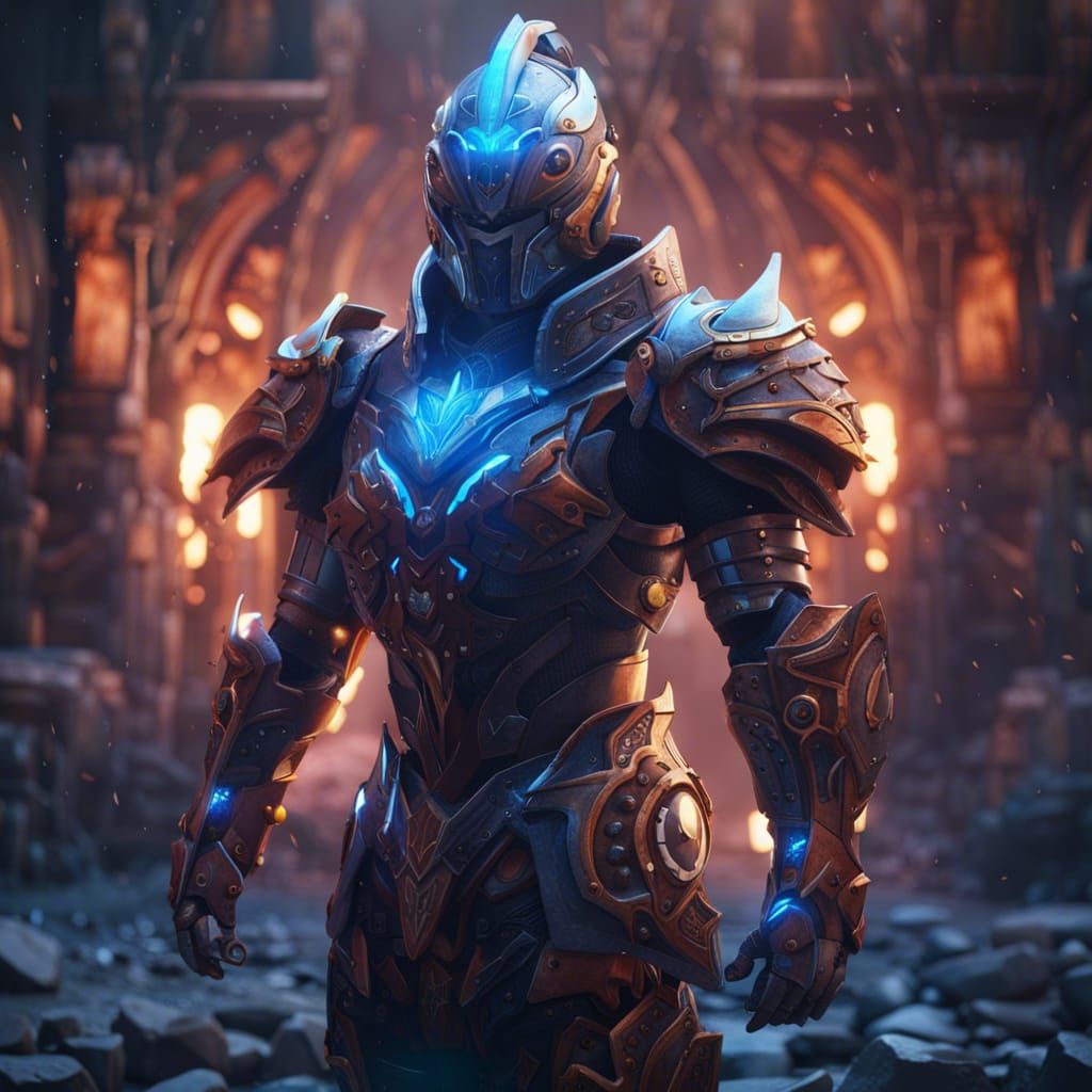 Detailed Powered Armor in Matte Painting Style