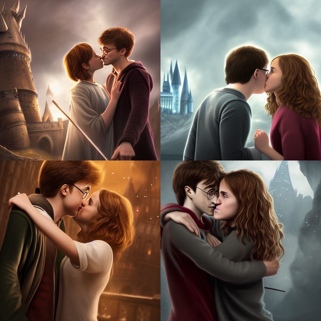Harry Potter and Hermione Granger Kissing