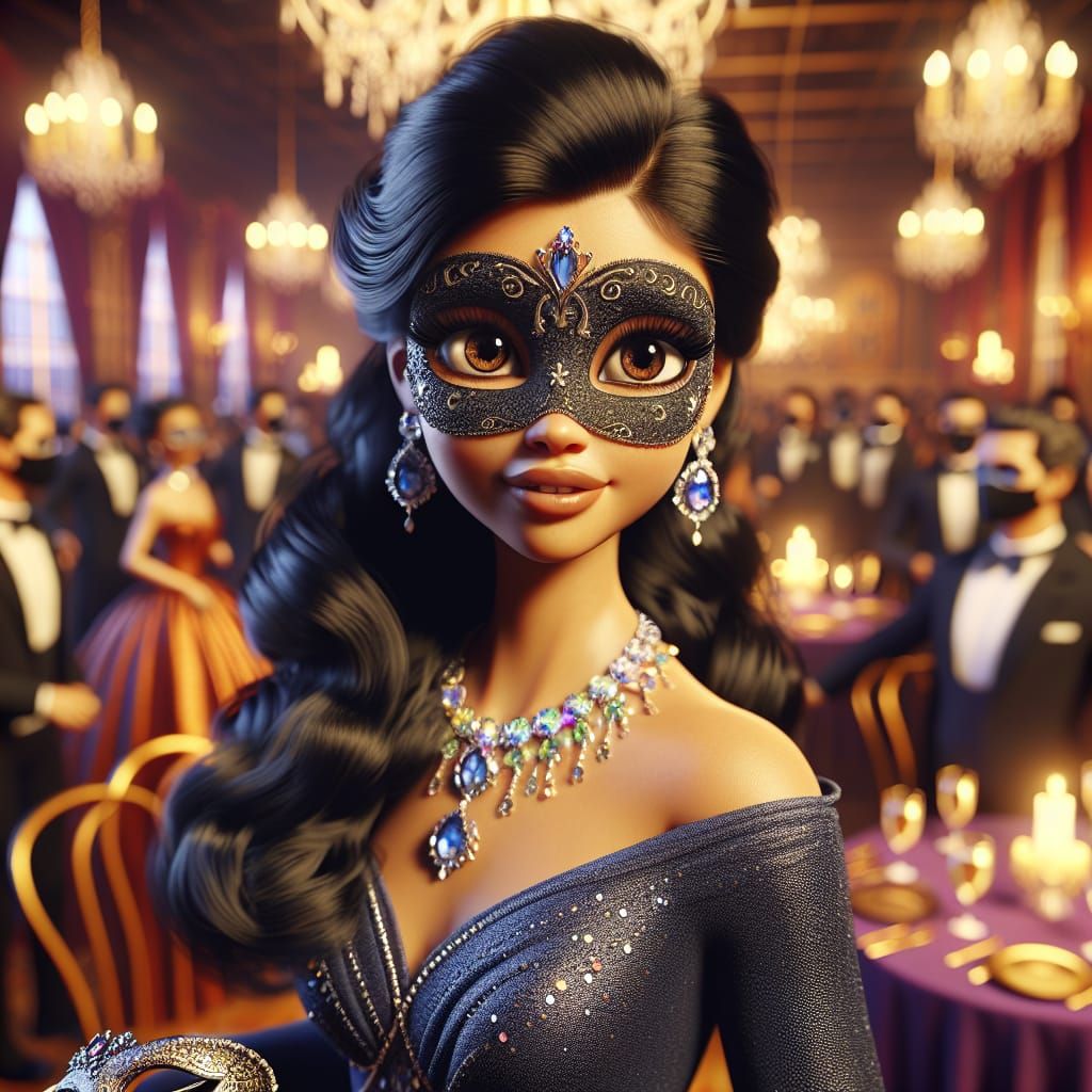 A Disney Pixar style 3D rendering of a gorgeous Persian beau...