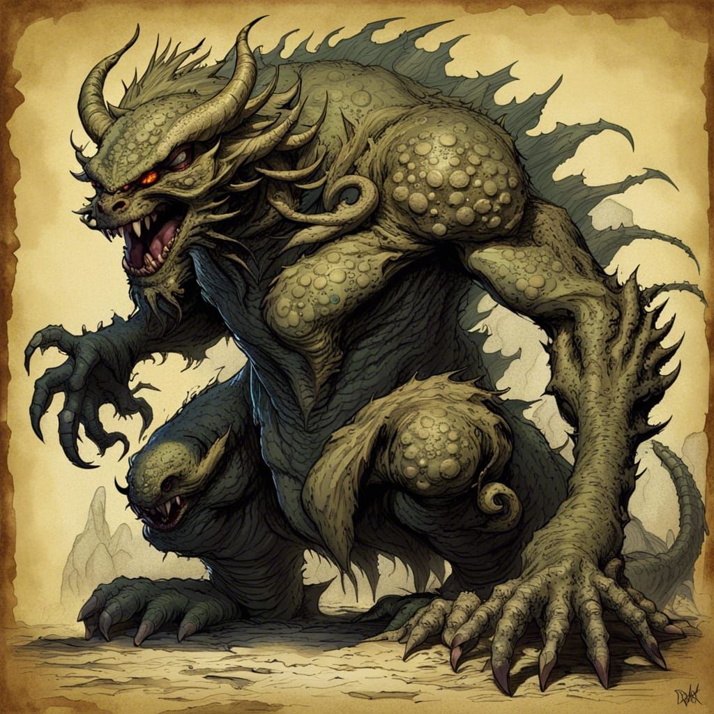 Reptile Ogre Devil: DnD Monster Manual Page