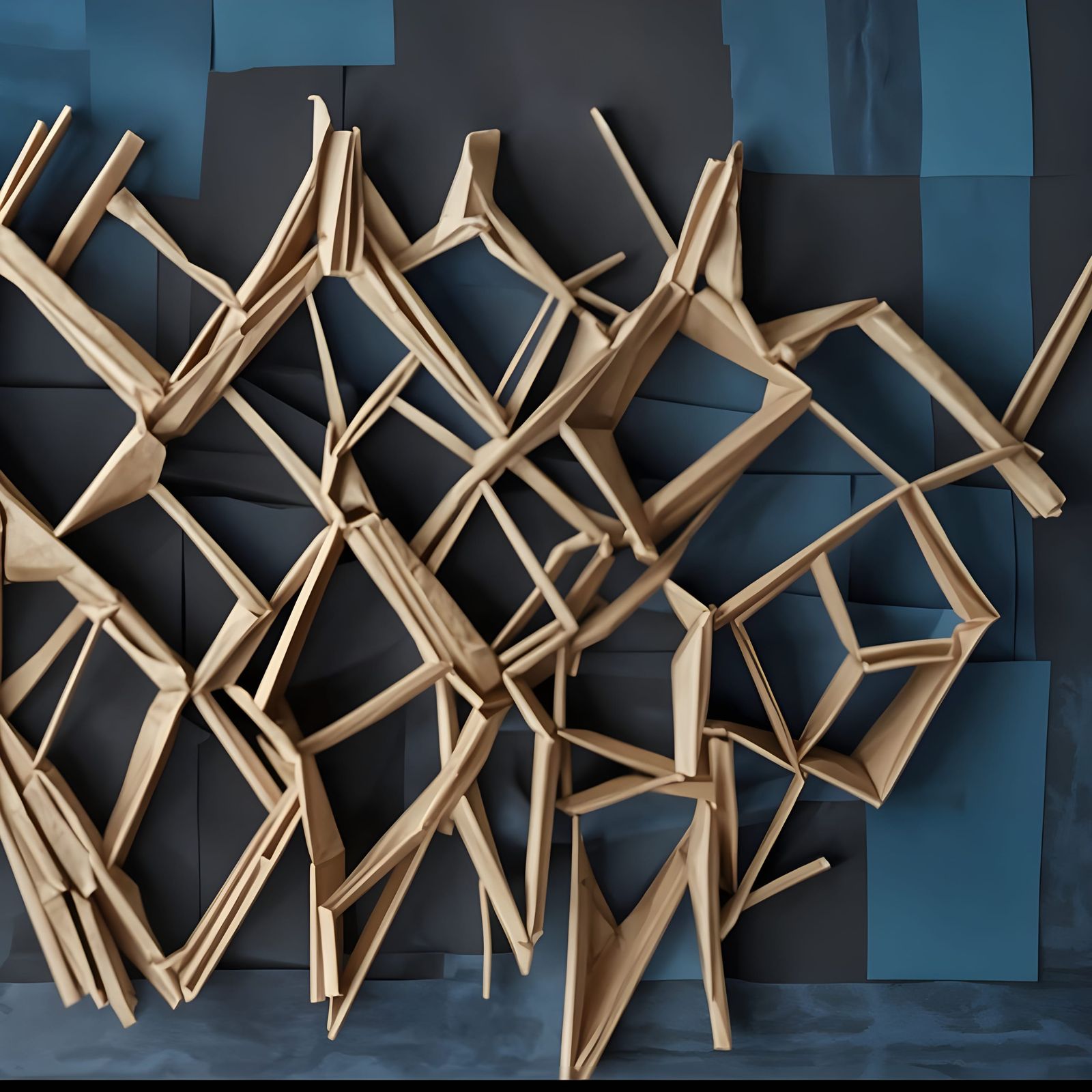 Abstract Textures in Prussian Blue and Gray