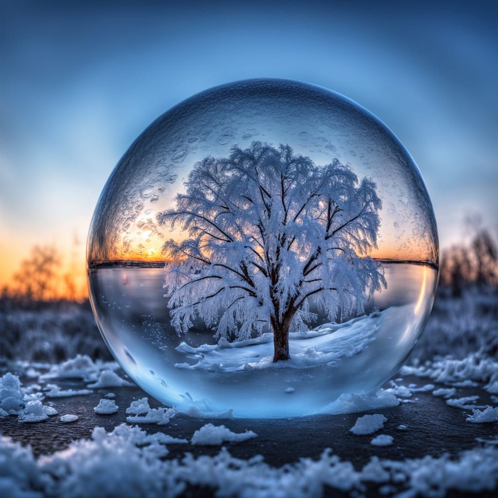 Hyperrealistic Winter Scene in High Contrast